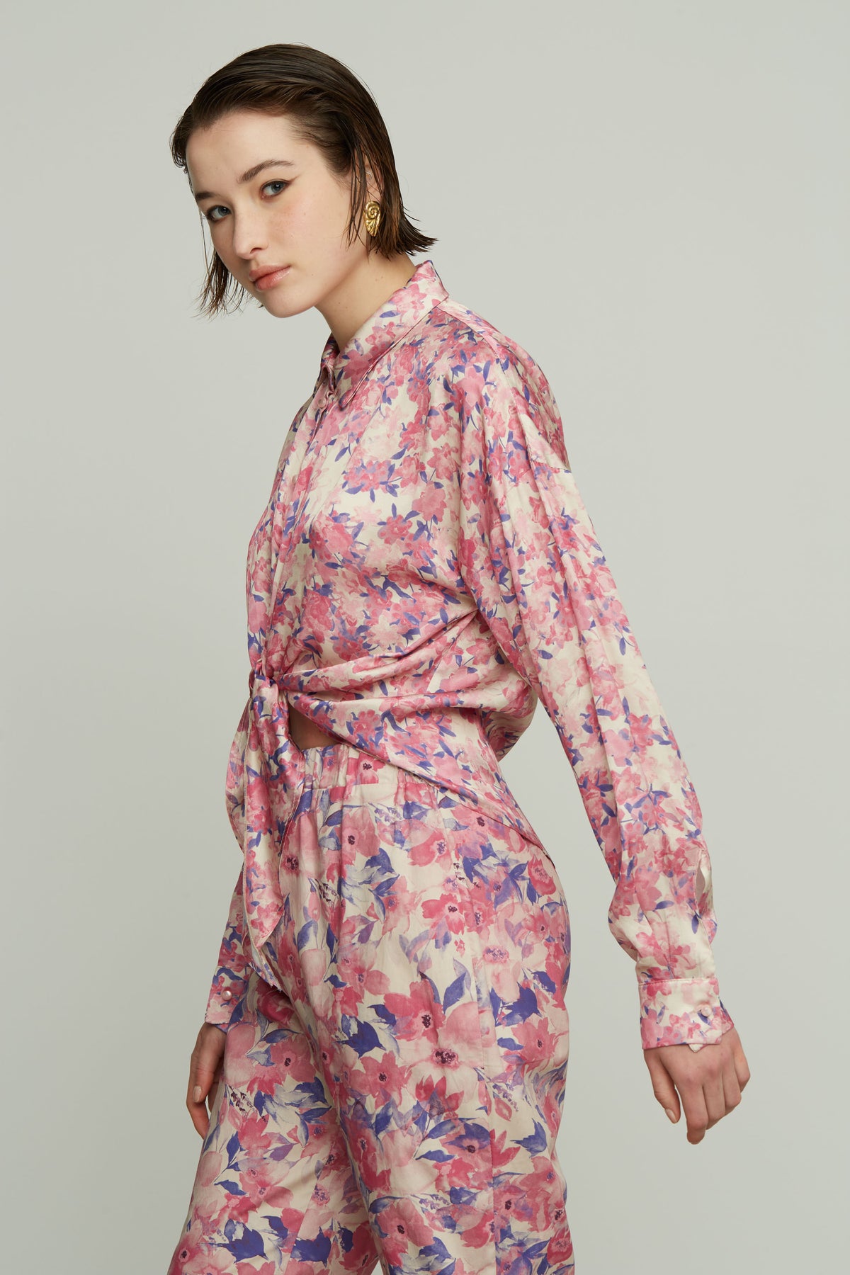 Satin Floral Shirt