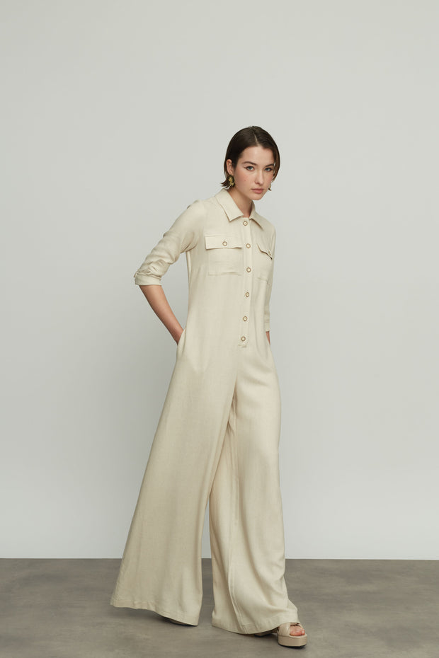 Long Linen Jumpsuit