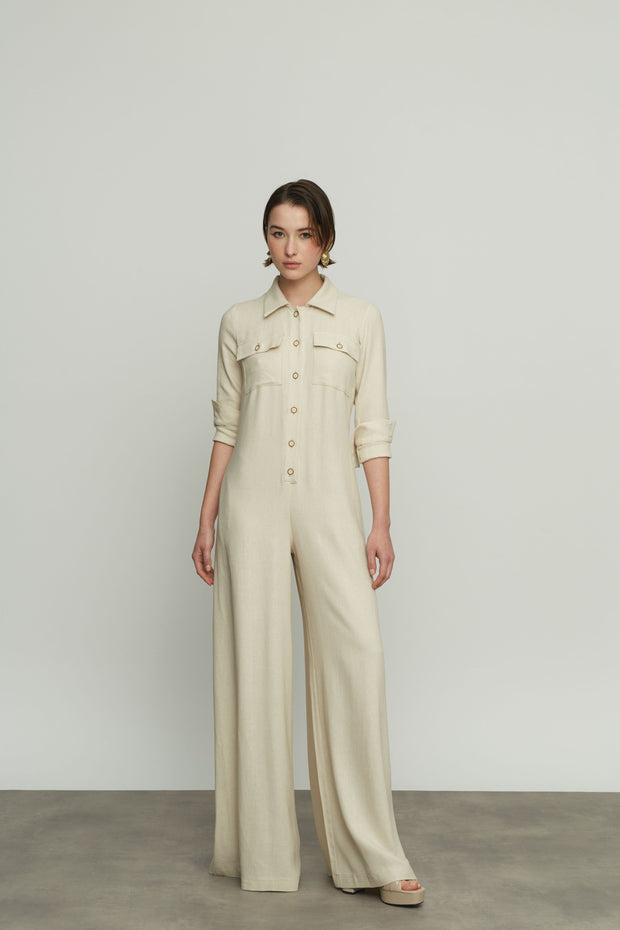 Long Linen Jumpsuit