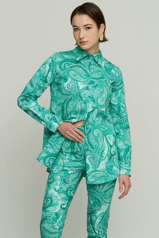 Turquoise Printed Pants