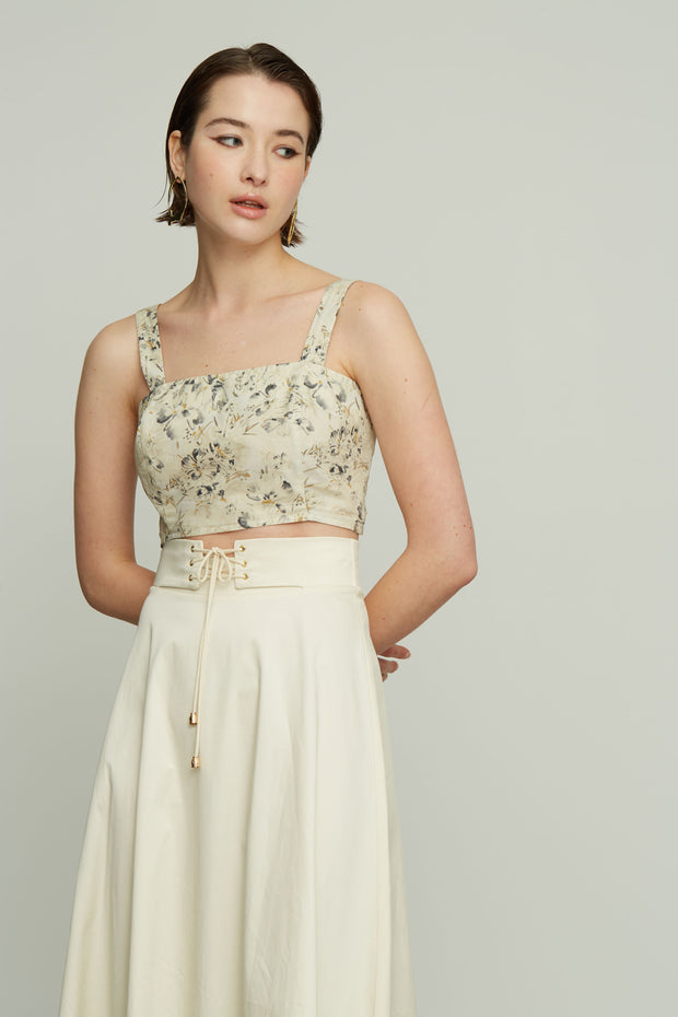 Crop Top with Flowers
