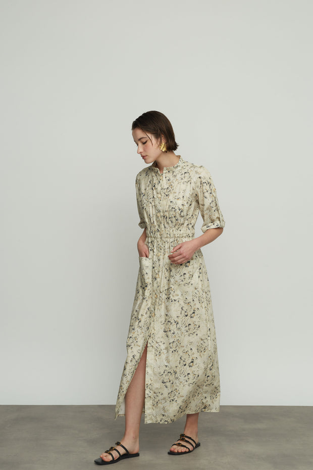 Φλοράλ Φόρεμα με Τσέπες