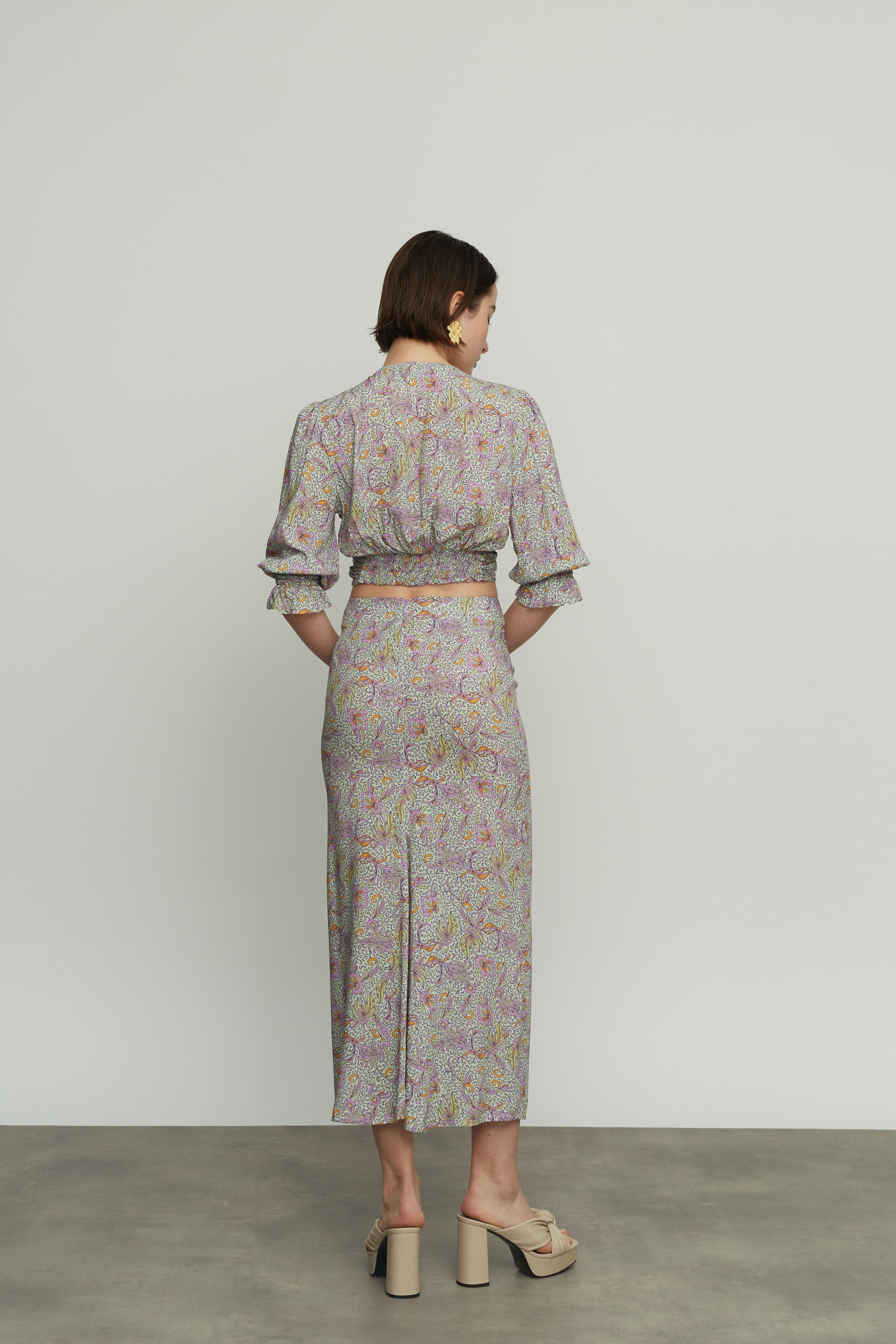 Floral Blouse with Front Knot
