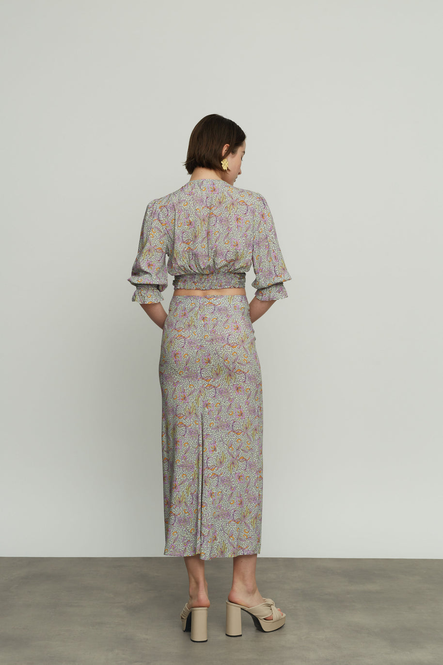 Floral Blouse with Front Knot