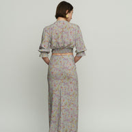 Floral Blouse with Front Knot