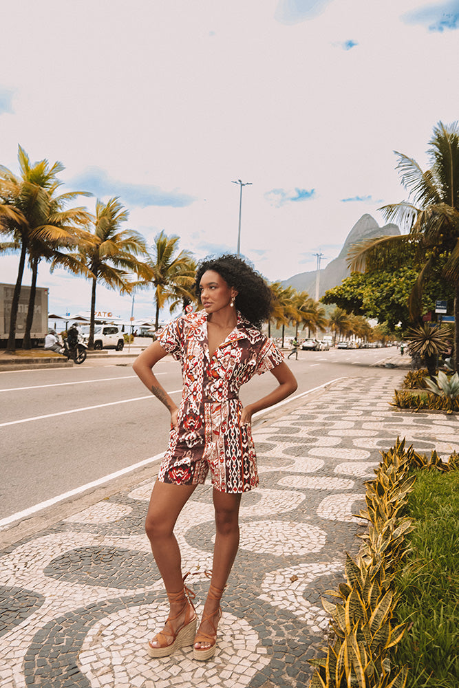 Printed Short Jumpsuit