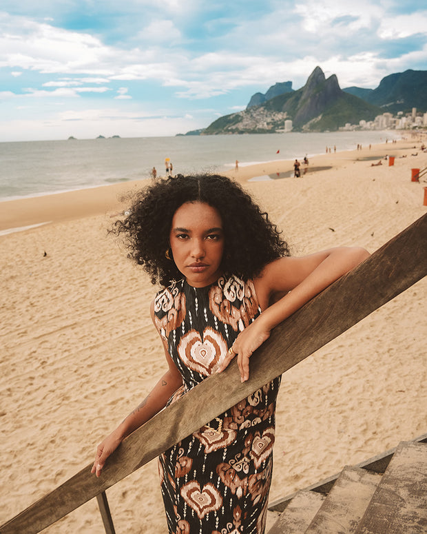 Μακρύ Εμπριμέ Φόρεμα