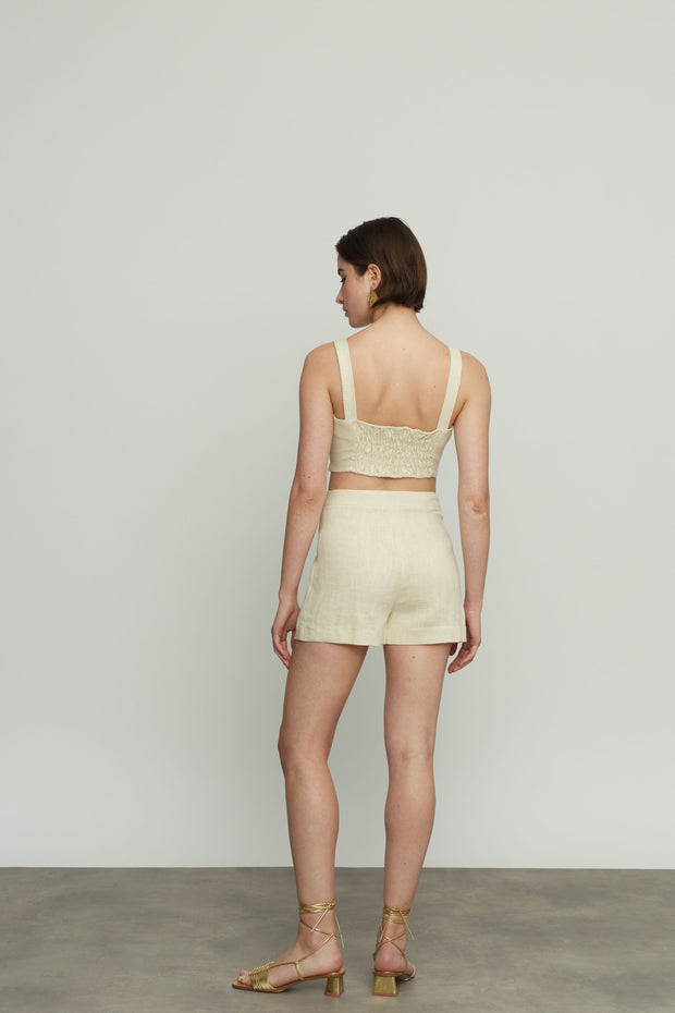 Linen High Waist Shorts