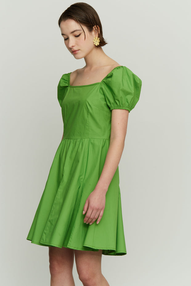 Mini Dress with Puff Sleeves