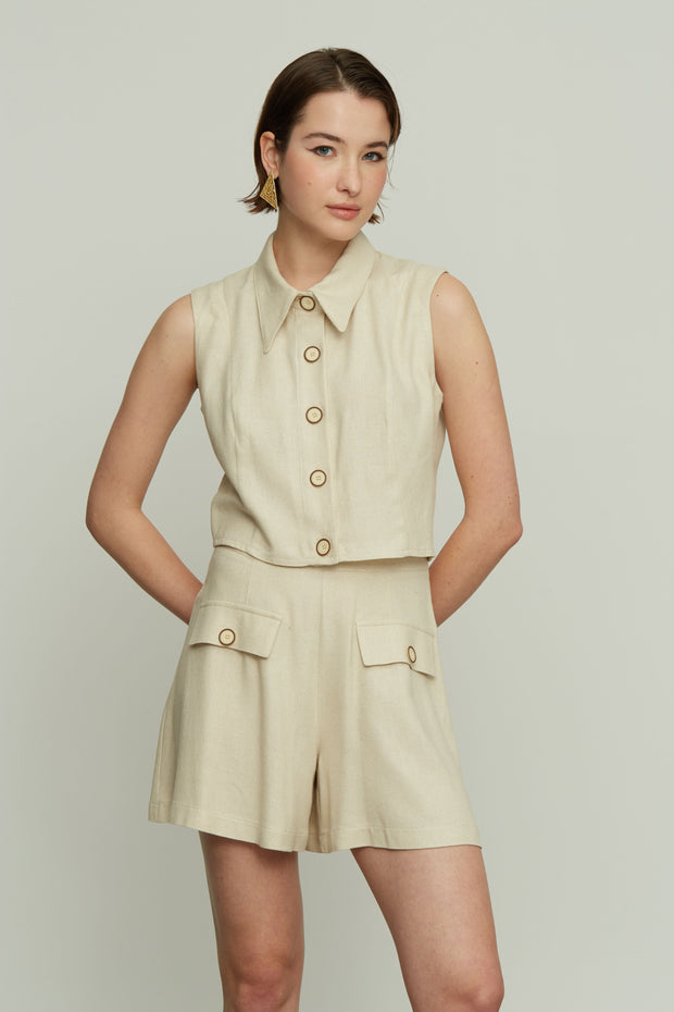 Linen Shorts with Pockets
