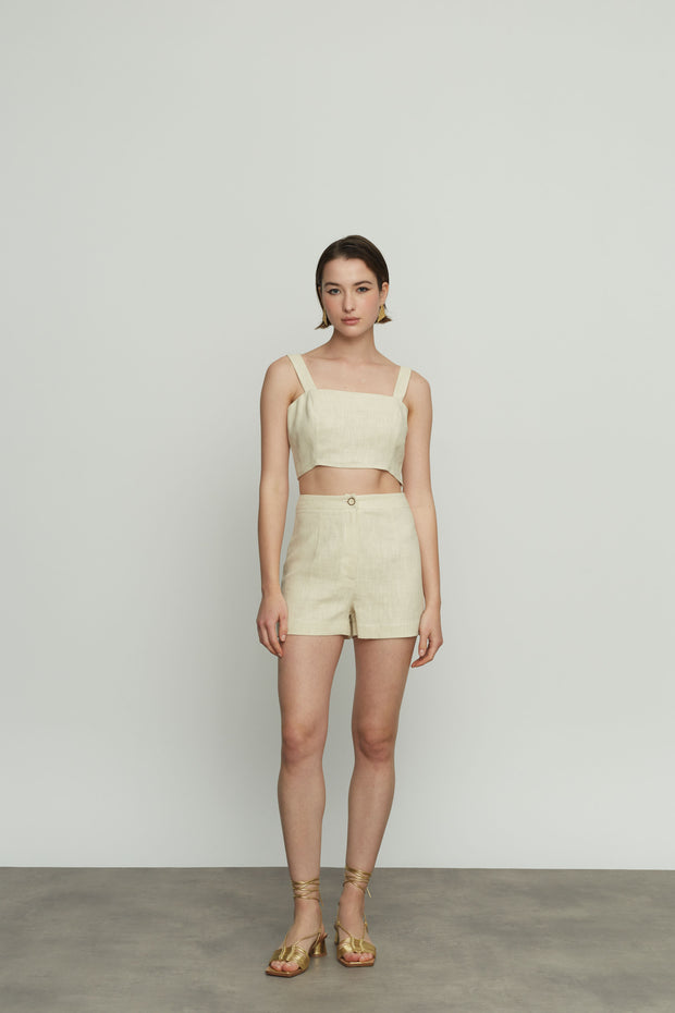 Linen High Waist Shorts